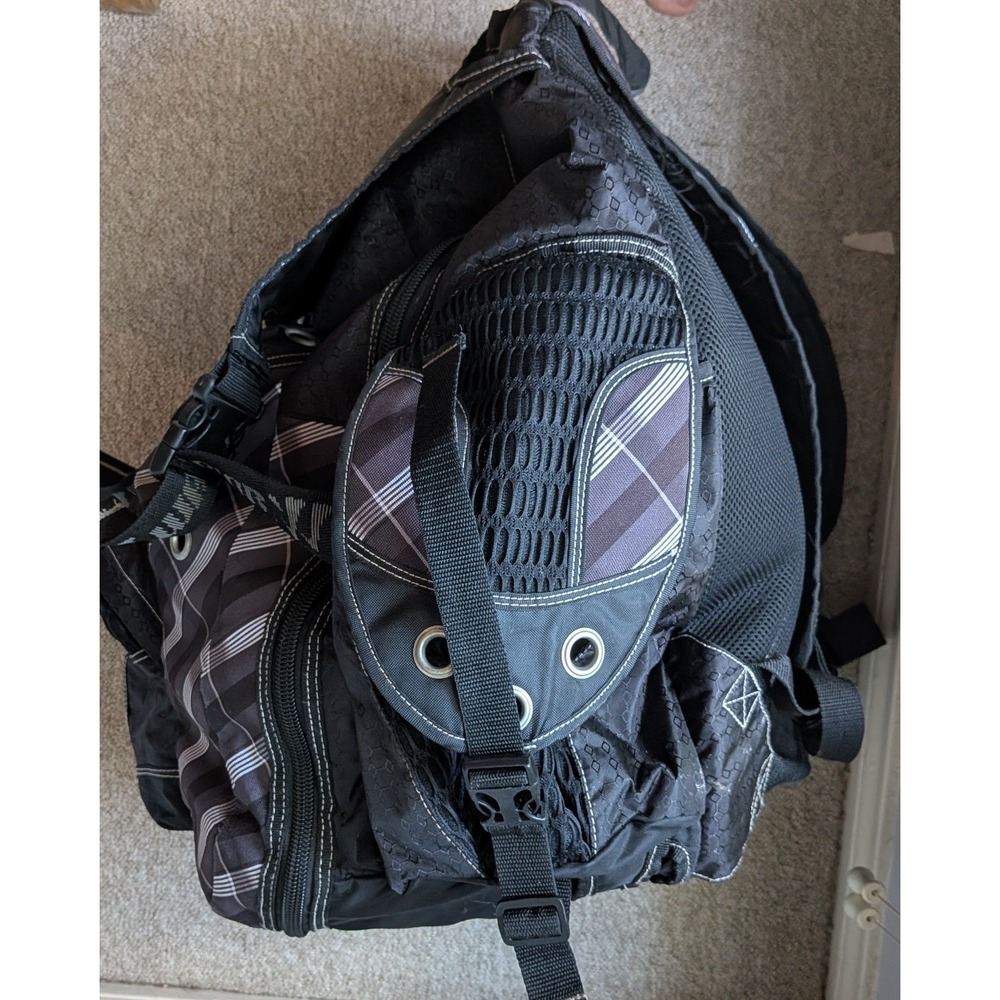 Warrior Lacrosse Jet Pack Backpack Black Grey Plaid Gear Bag XL Multi Pocket - Picture 4 of 16